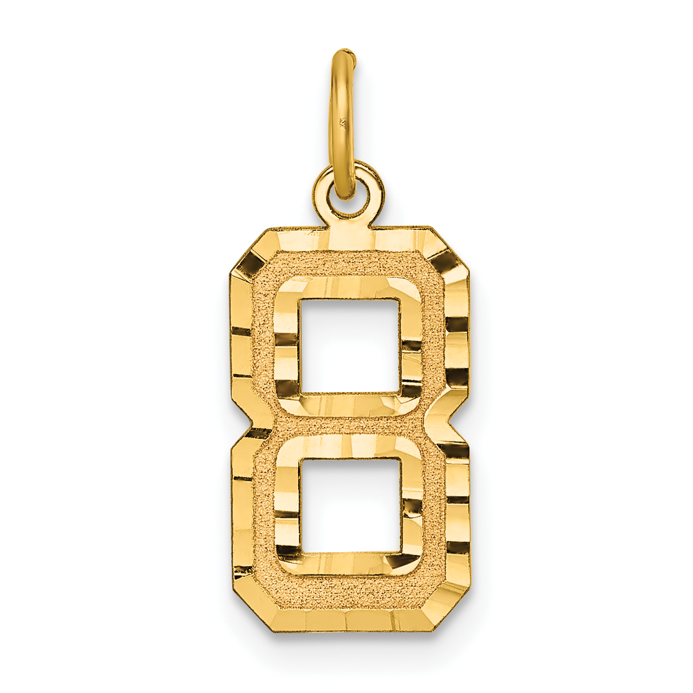 10ky Casted Medium Diamond-cut Number 8 Charm (10MN08)
