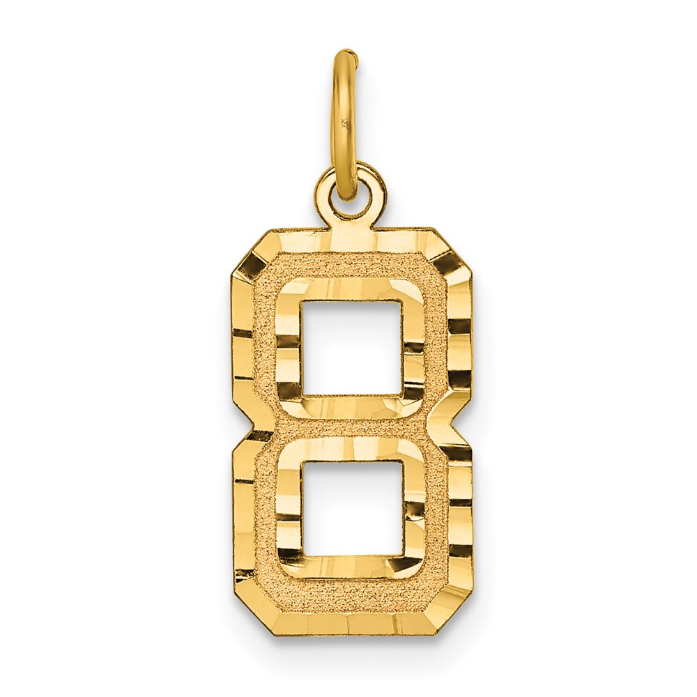 10ky Casted Medium Diamond-cut Number 8 Charm (10MN08)