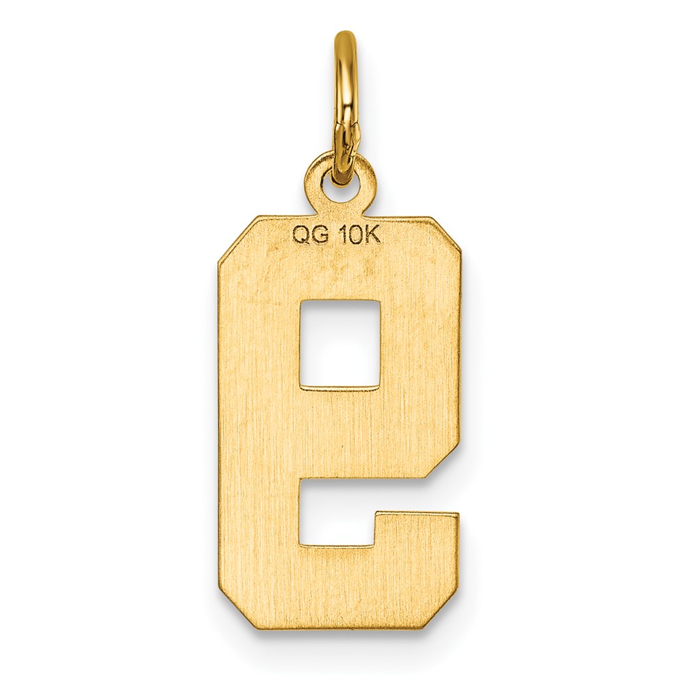 10ky Casted Medium Diamond-cut Number 9 Charm (10MN09)