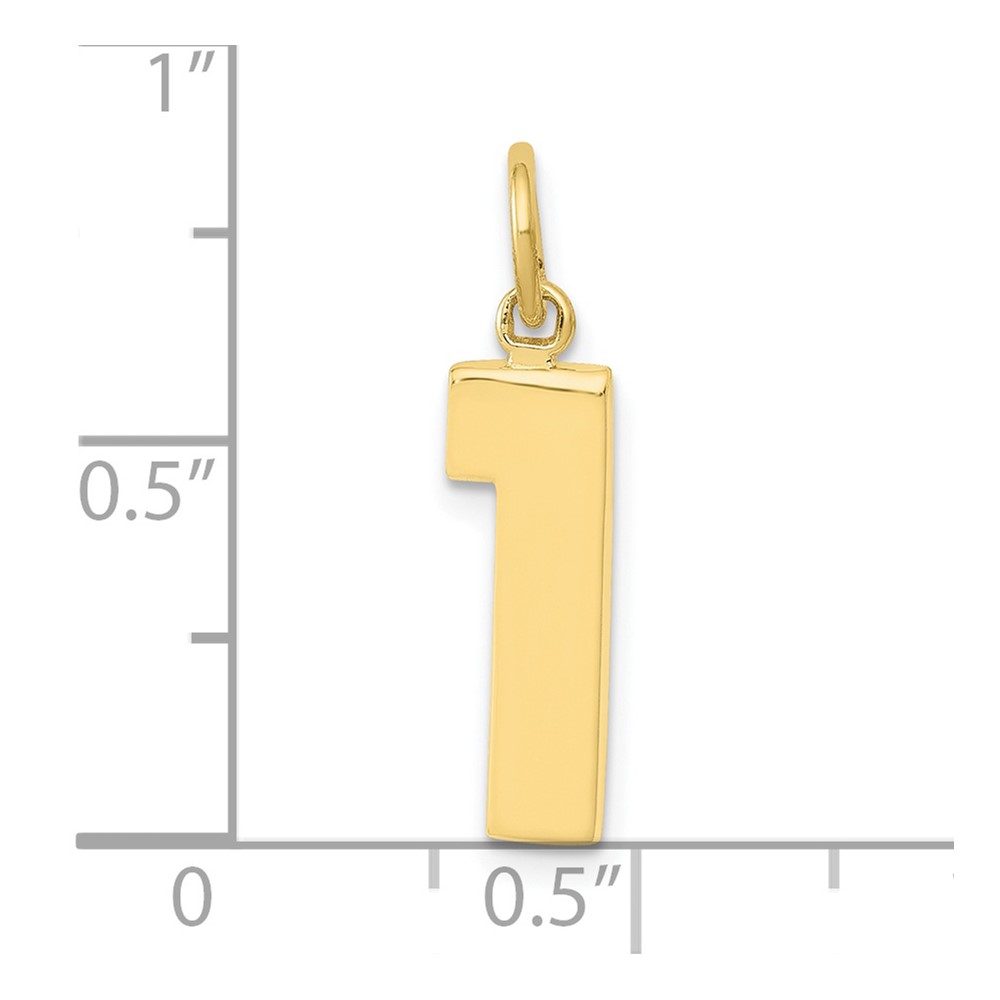 10k Medium Polished Number 1 Charm (10MP01)
