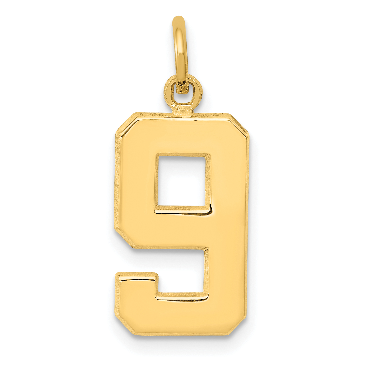 10k Medium Polished Number 9 Charm (10MP09)