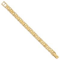 10K 10.0mm Yellow Gold Nugget Bracelet - 7in view 2