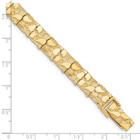 10K 10.0mm Yellow Gold Nugget Bracelet - 7in view 3