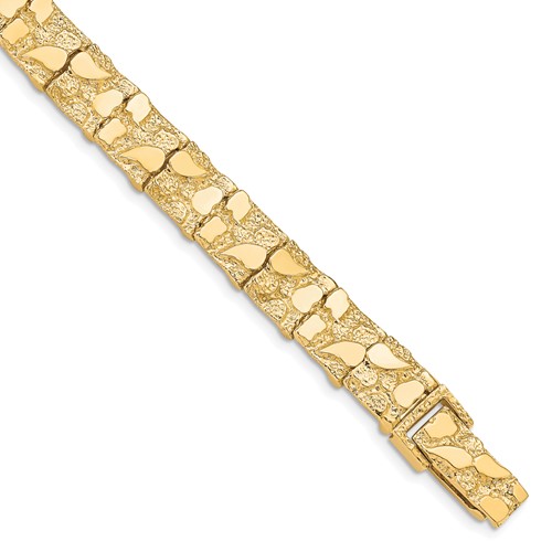 10k 10.0mm Nugget 7 inch Bracelet
