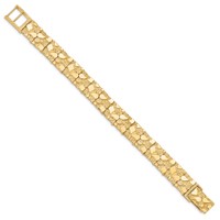 10K 12.0mm Yellow Gold Nugget Bracelet, 7" view 2