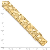 10K 12.0mm Yellow Gold Nugget Bracelet, 7" view 3