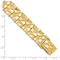 10K 15.0mm Yellow Gold Nugget Bracelet, 7" view 3