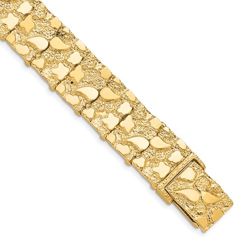 10k 15.0mm Nugget 7 inch Bracelet