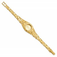 10K 22mm Yellow Gold Champagne Dial Nugget Watch, 7" view 2