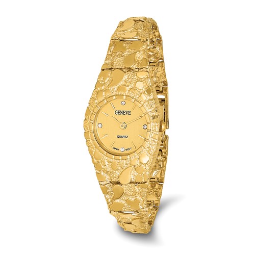 10K 22mm Yellow Gold Champagne Dial Nugget Watch - 7in