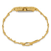 10K Yellow Gold 15x 31mm Black Dial Rectangular Face Nugget Watch, 7" view 4