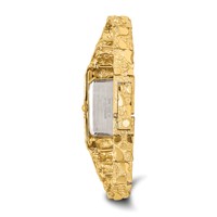 10K Yellow Gold 15x31mm Champagne Dial Rectangular Face Nugget Watch - 7in view 3