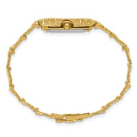10K Yellow Gold 15x31mm Champagne Dial Rectangular Face Nugget Watch - 7in view 4