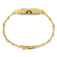 10K Yellow Gold 27x 47mm Black Dial Square Face Nugget Watch, 8" view 4