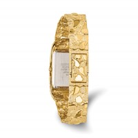 10K Yellow Gold 27x 47mm Champagne Dial Square Face Nugget Watch, 8" view 3
