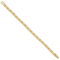 10K 5.5mm Yellow Gold Nugget Bracelet, 7" view 2
