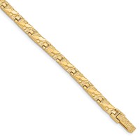 10K 5.5mm Yellow Gold Nugget Bracelet, 7" view 1