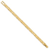 10K 7.0mm Yellow Gold Nugget Bracelet, 7" view 2