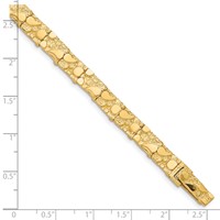 10K 7.0mm Yellow Gold Nugget Bracelet, 7" view 3