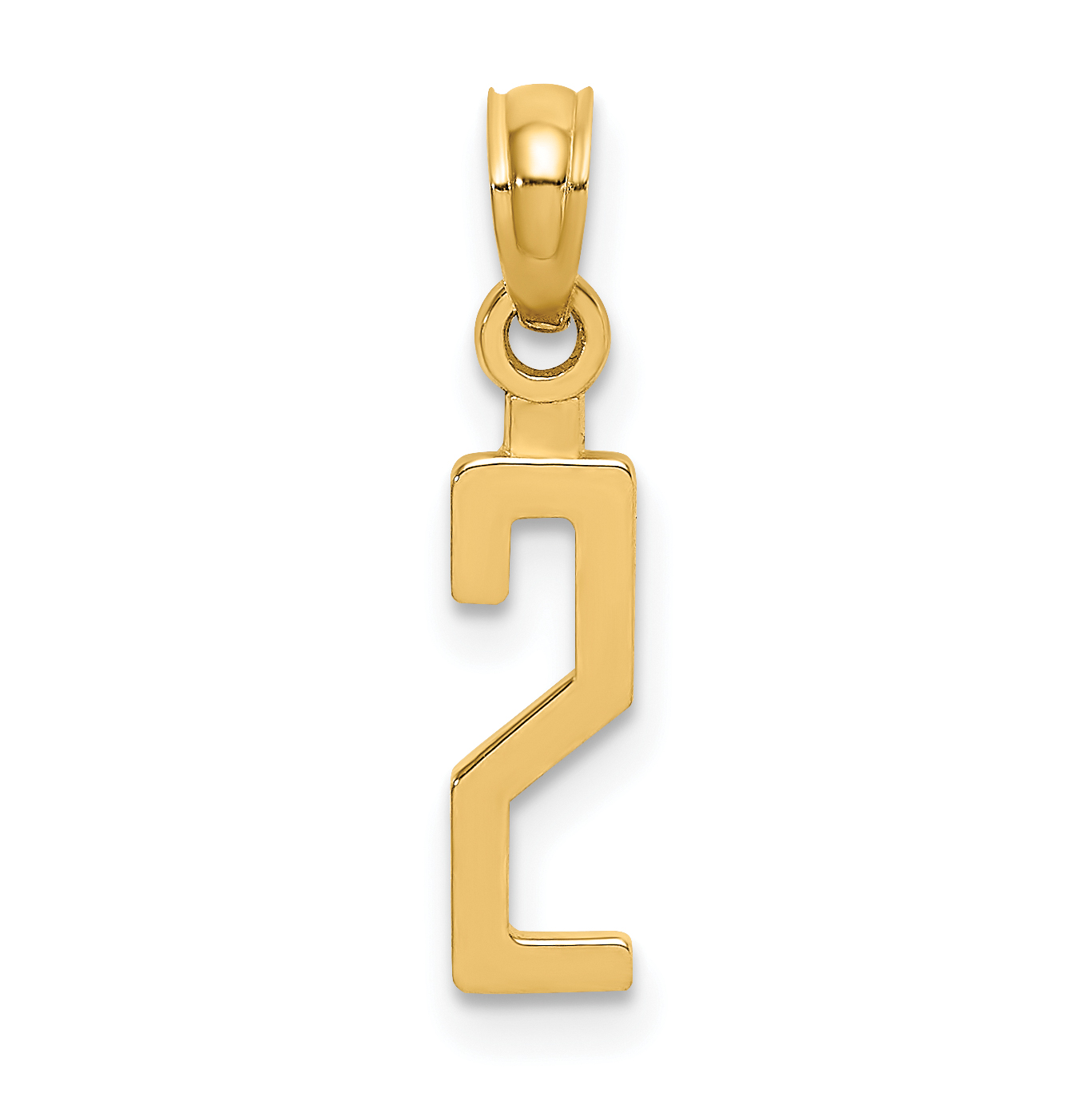 10K Number 2 Block Charm (10NU02)