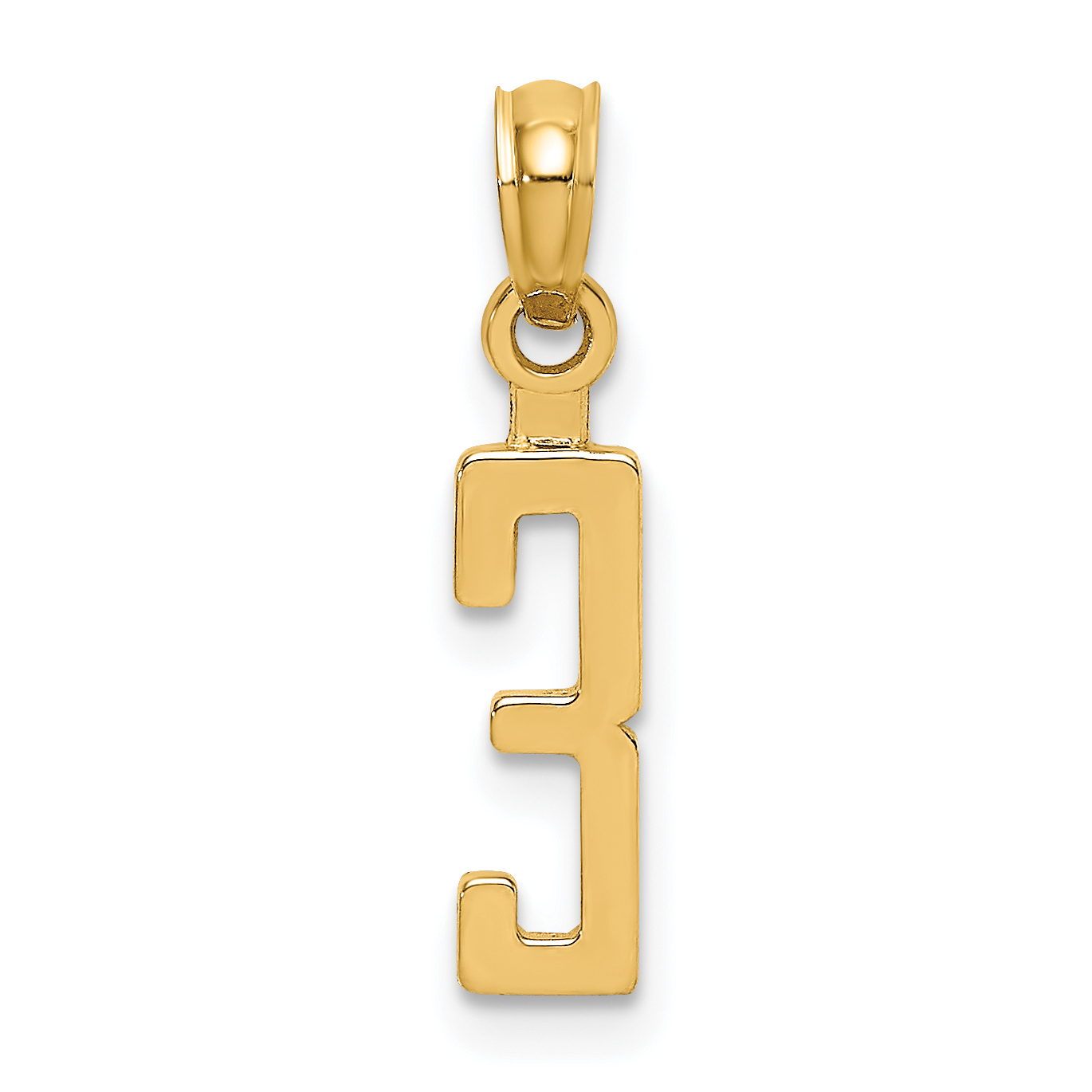 10K Number 3 Block Charm (10NU03)