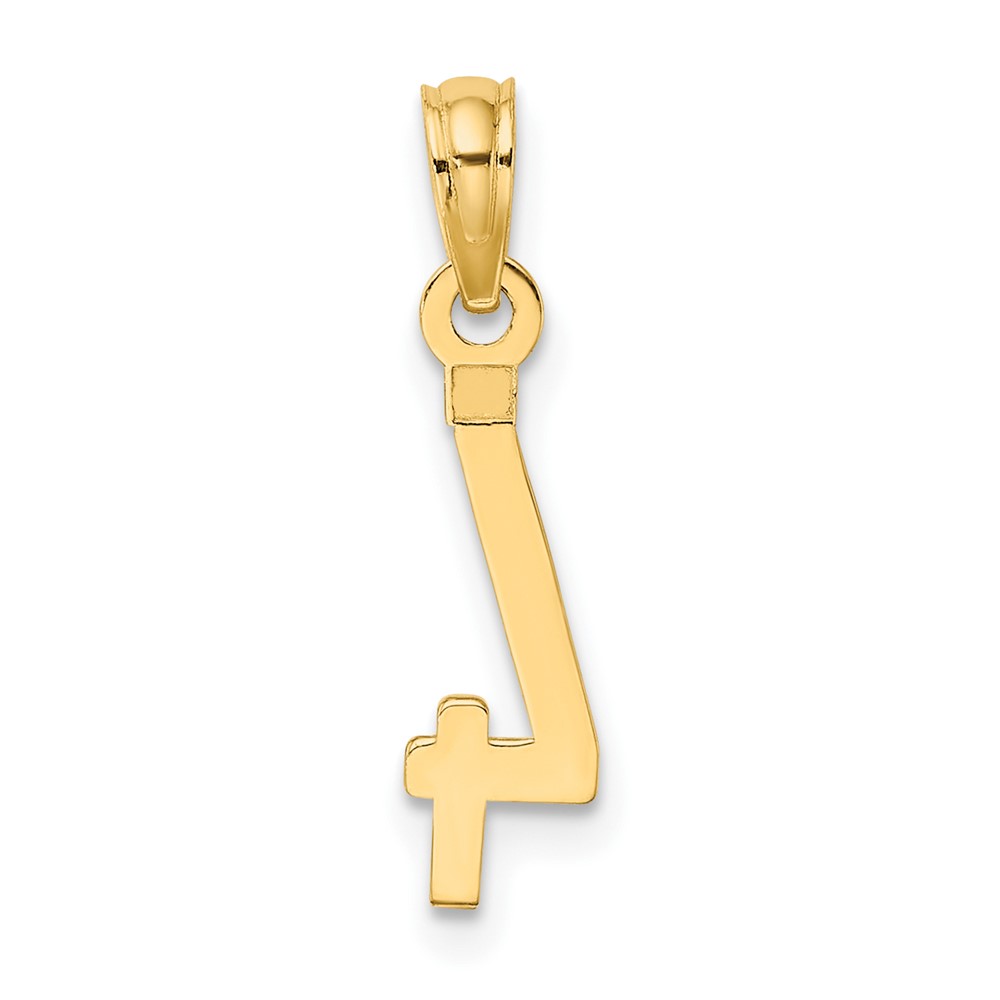 10K Number 4 Block Charm (10NU04)
