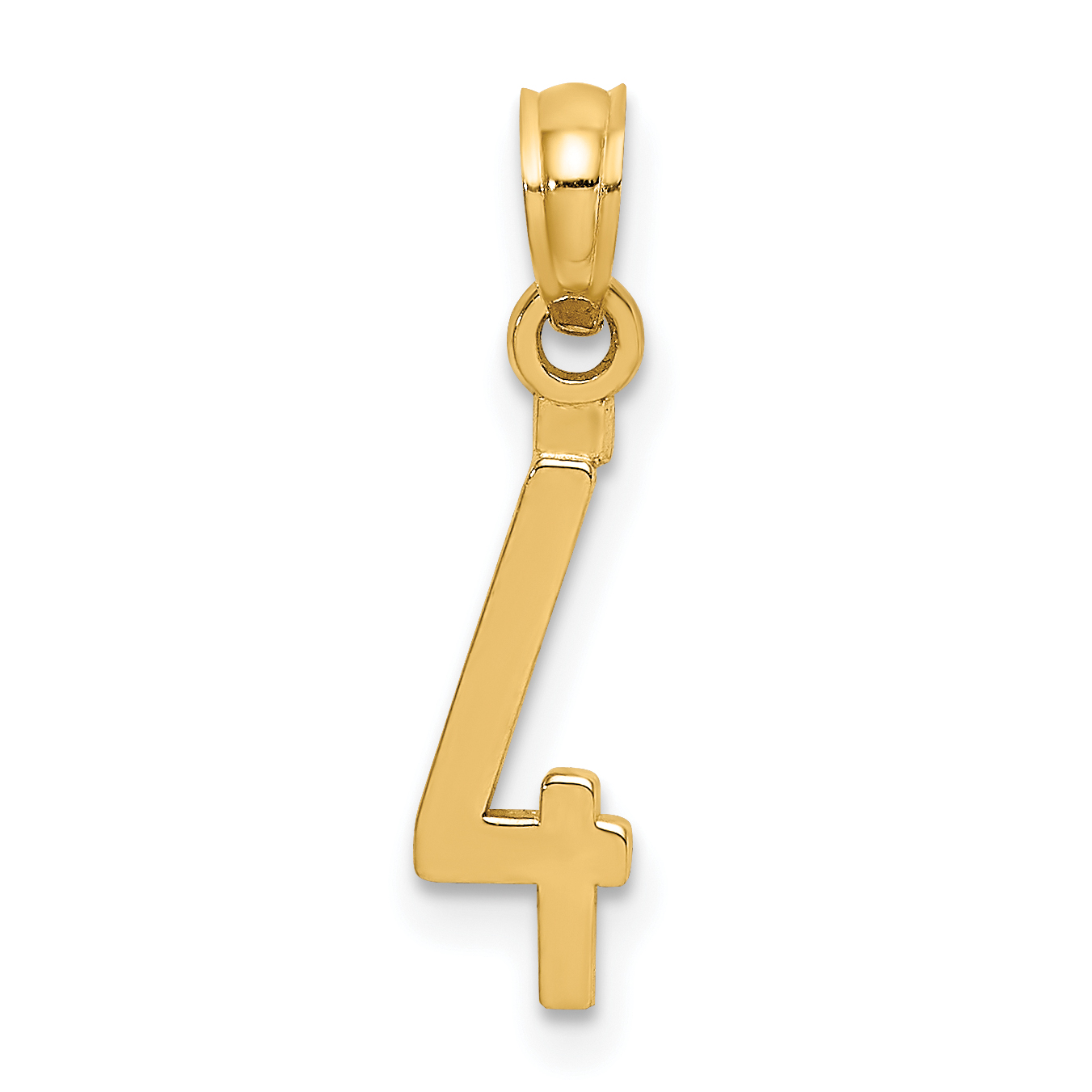 10K Number 4 Block Charm (10NU04)