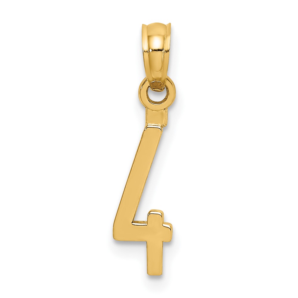 10K Number 4 Block Charm (10NU04)