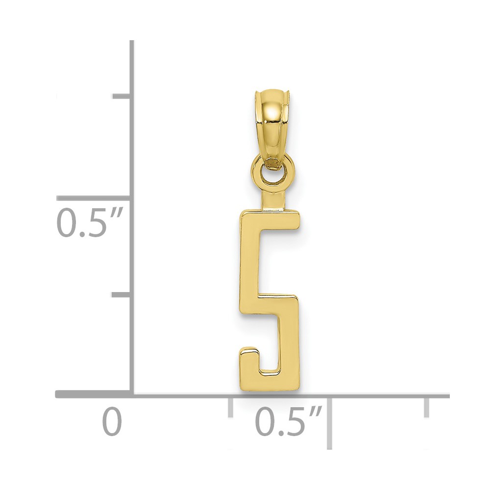 10K Number 5 Block Charm (10NU05)