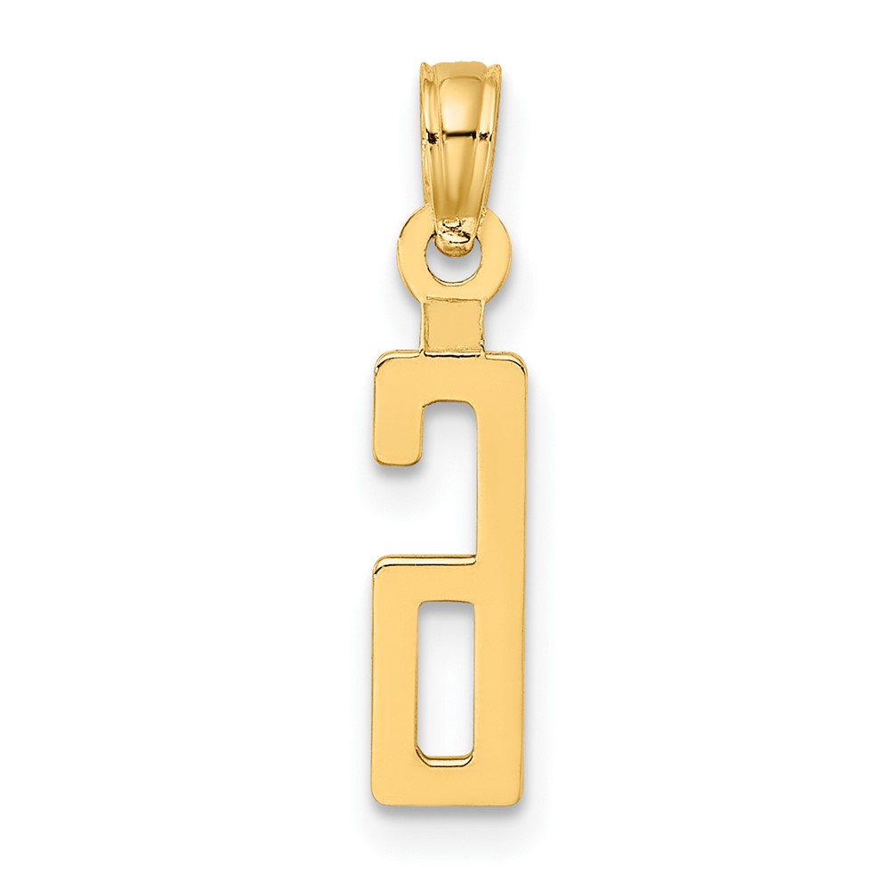 10K Number 6 Block Charm (10NU06)