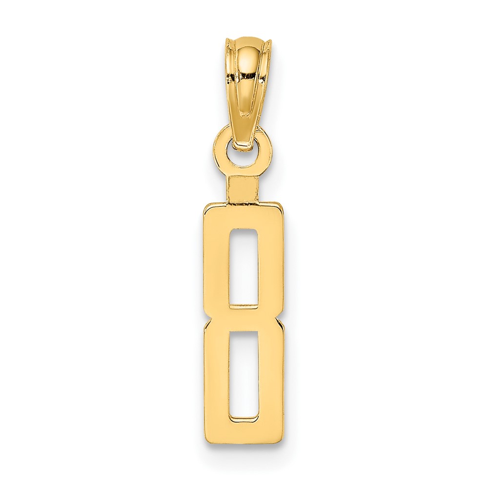 10K Number 8 Block Charm (10NU08)