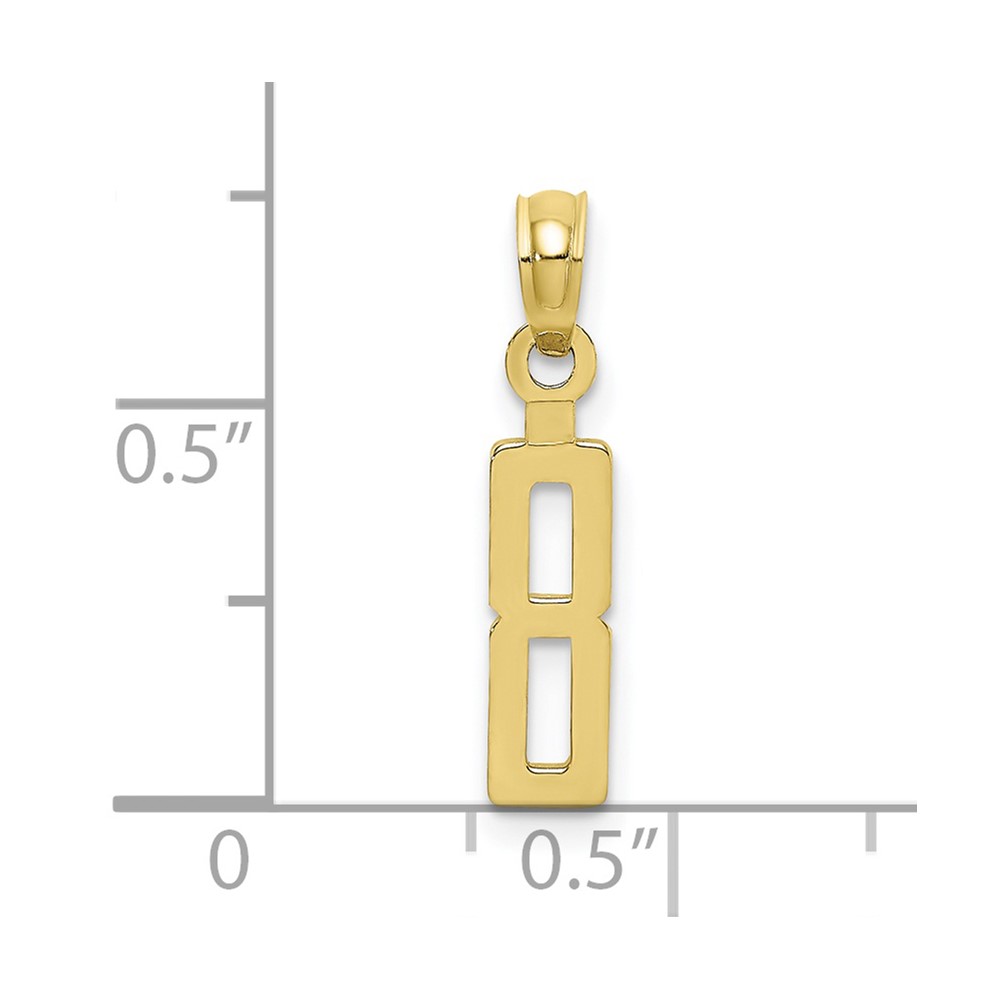 10K Number 8 Block Charm (10NU08)