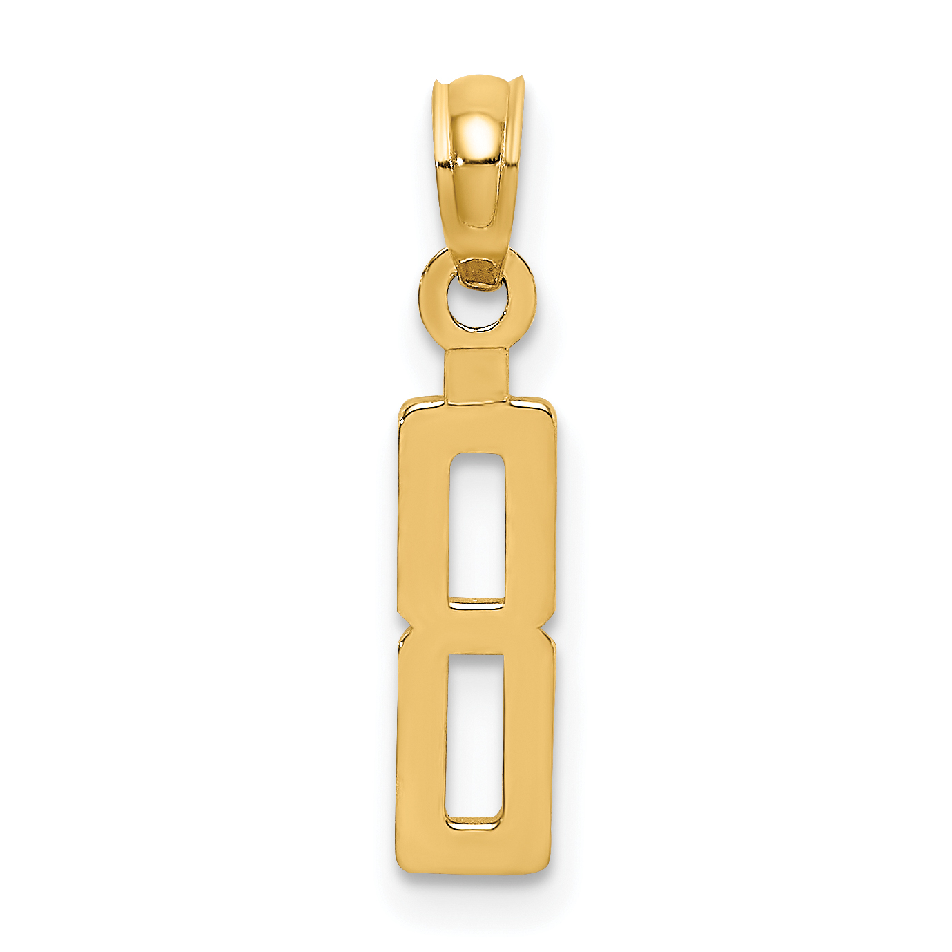 10K Number 8 Block Charm (10NU08)