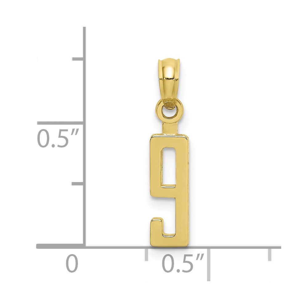 10K Number 9 Block Charm (10NU09)