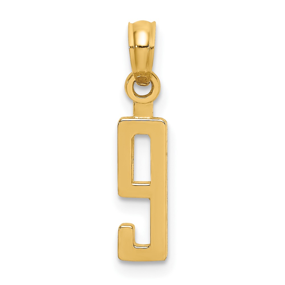 10K Number 9 Block Charm (10NU09)