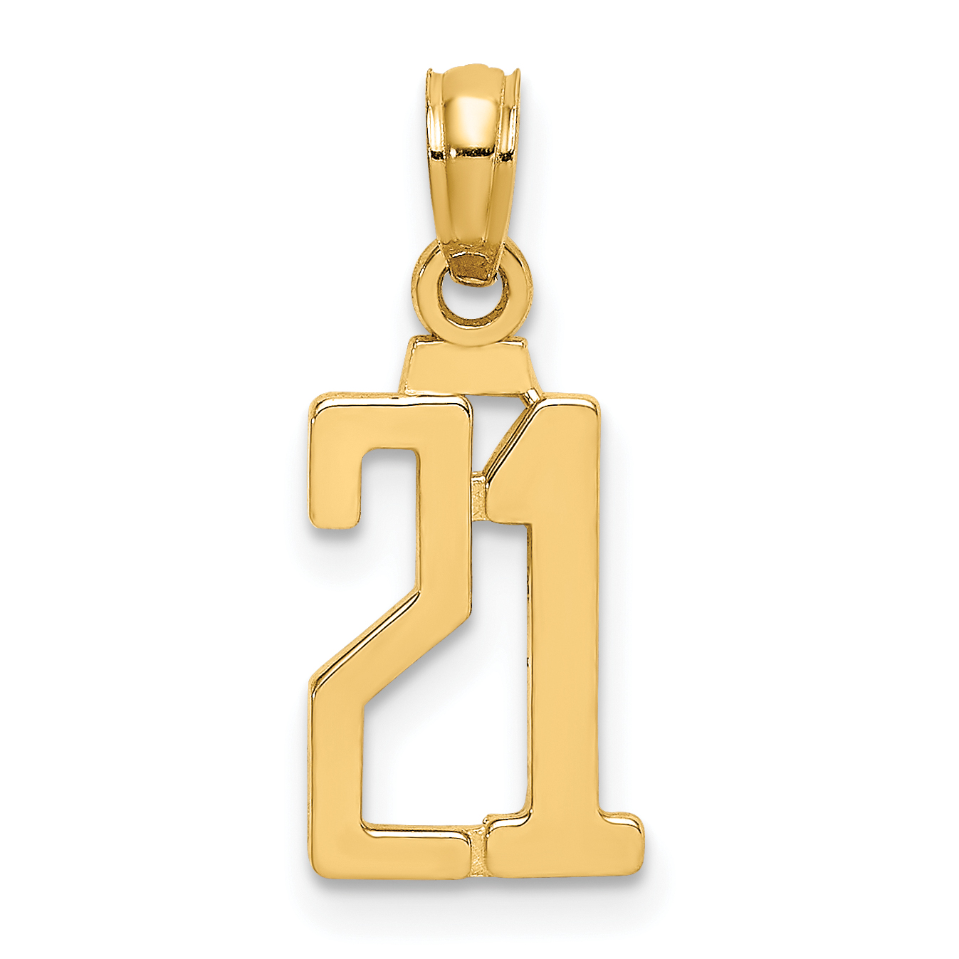 10K Number 21 Pendant (10NU21)