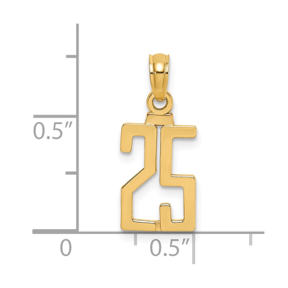 10K Number 25 Pendant (10NU25)
