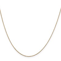10K .6mm Yellow Gold D C Round Open Link Cable Chain view 2