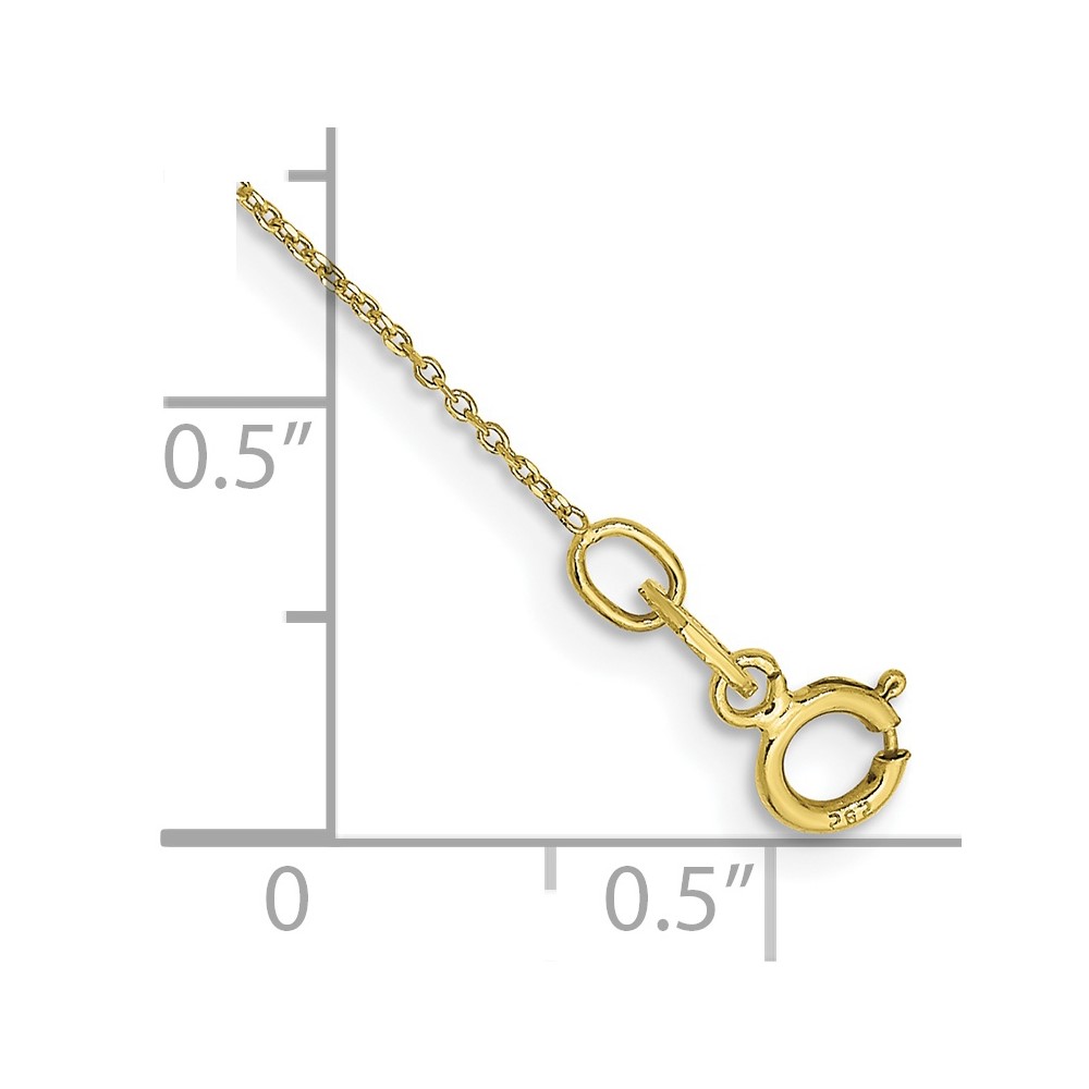 10k .6mm D/C Round Open Link Cable Chain Anklet (10PE136-10)