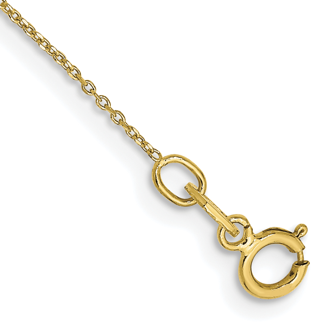 10k .6mm D/C Round Open Link Cable Chain Anklet (10PE136-10)