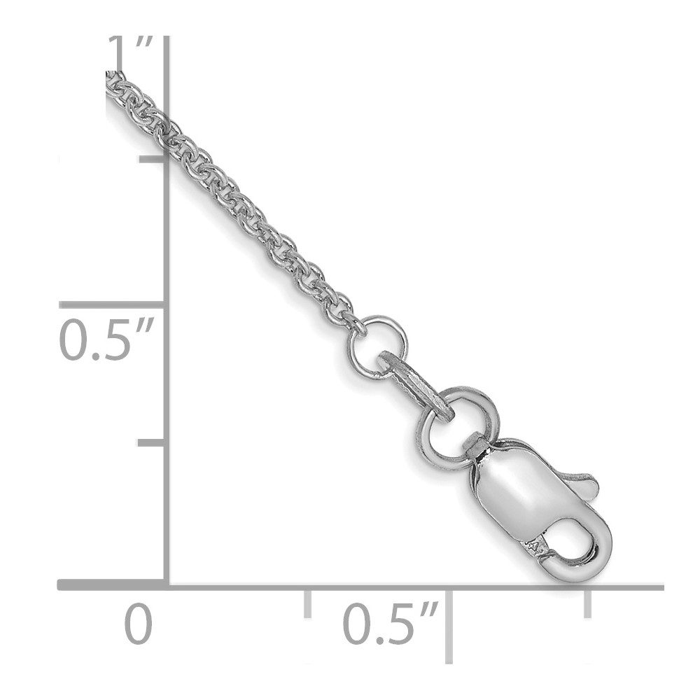 10k WG 1.4mm Round Open Link Cable Chain Anklet (10PE137-10)