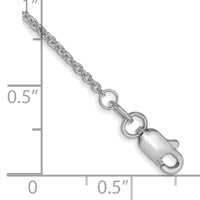 10K White Gold WG 1.4mm Round Open Link Cable Chain Anklet view 2