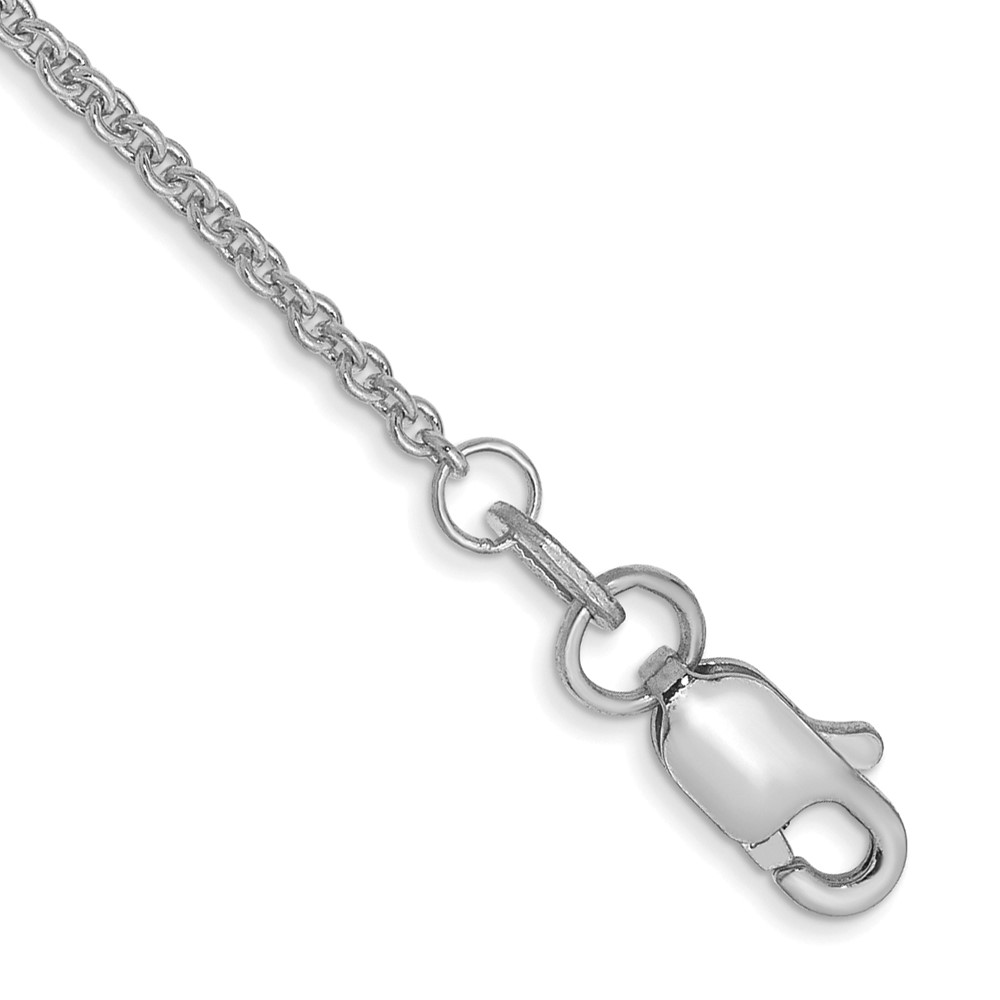 10k WG 1.4mm Round Open Link Cable Chain Anklet (10PE137-10)