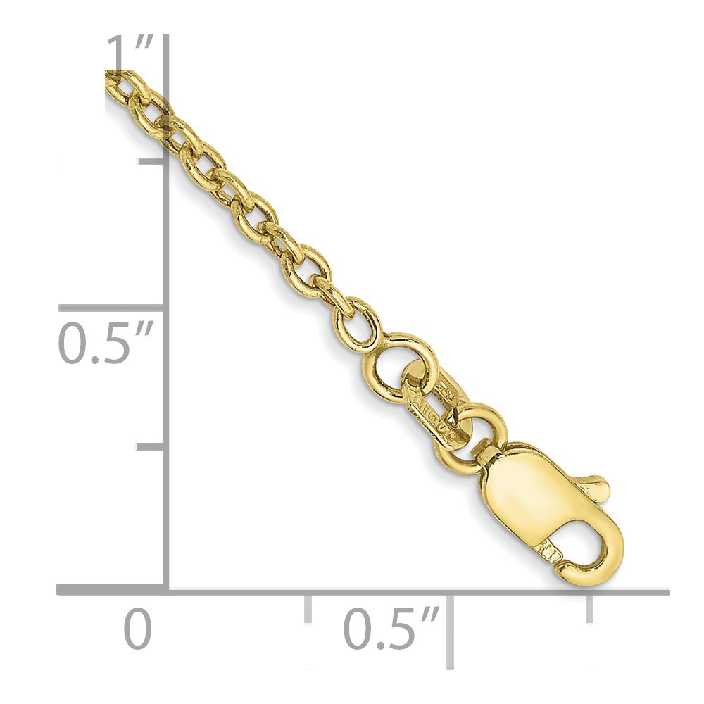 10k 1.8mm Forzantine Cable Chain Anklet (10PE138-10)
