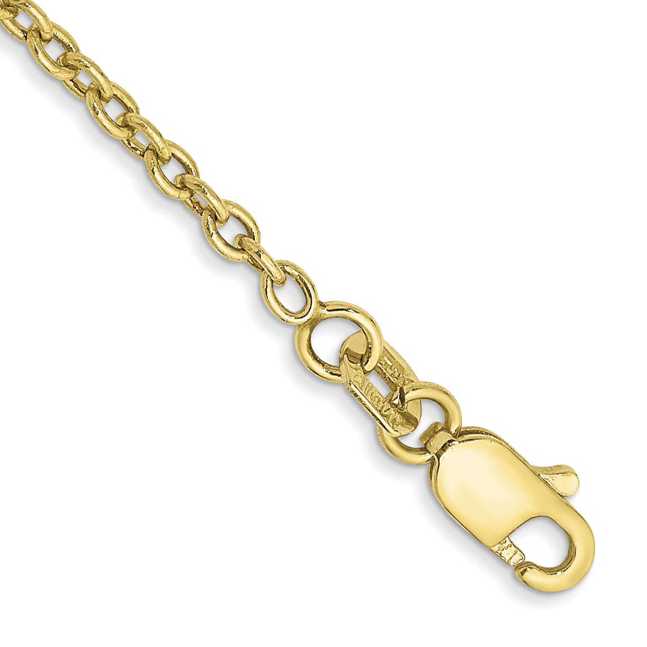 10k 1.8mm Forzantine Cable Chain Anklet (10PE138-10)