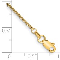 10K 1.45mm Yellow Gold D C Cable Chain Anklet view 2