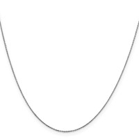 10K White Gold WG.6mm D C Round Open Link Cable Chain view 2