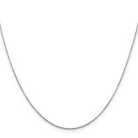 10K White Gold WG .8mm D C Round Open Link Cable Chain view 2