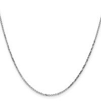 10K White Gold WG 1.4mm D C Round Open Link Cable Chain view 2