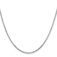 10K White Gold WG 1.8mm D C Round Open Link Cable Chain view 2